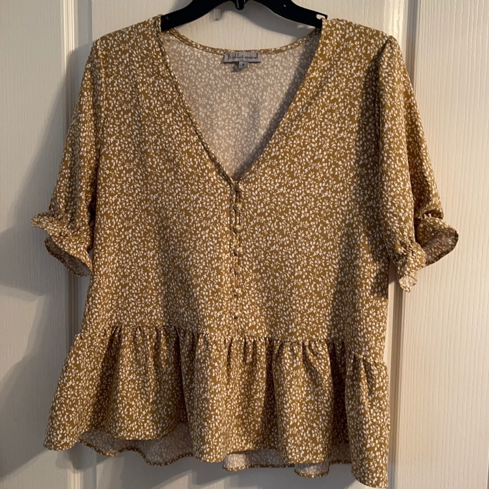 Wishlist Apparel mustard peplum blouse